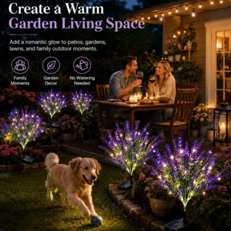 IP65 waterproof Lavender Solar Garden Lights