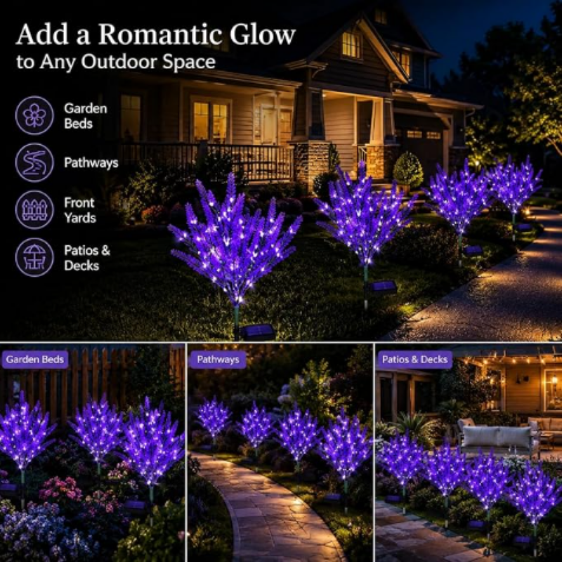 IP65 waterproof Lavender Solar Garden Lights