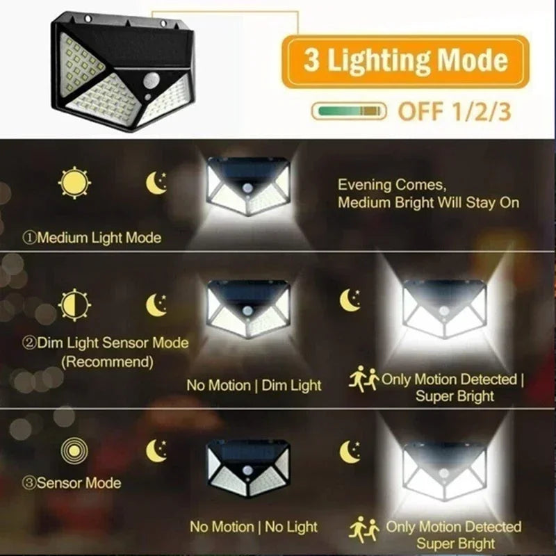 LED Solar Wall Lights Outdoor Solar Lamp Motion Sensor