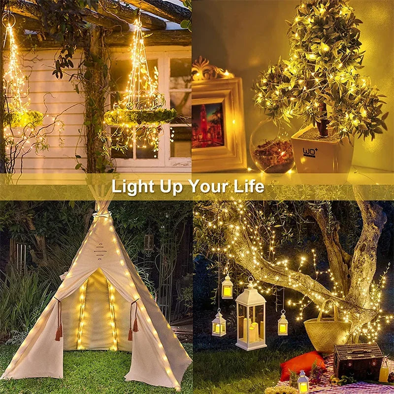 Solar LED Light Outdoor Festoon Lamp Garden Fairy Light String Led