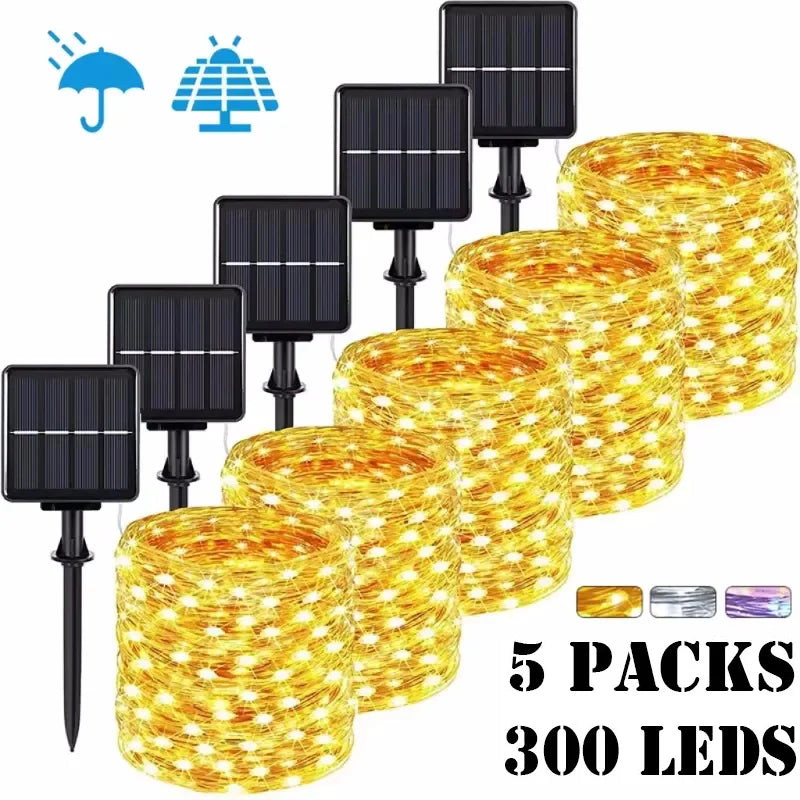 Solar LED Light Outdoor Festoon Lamp Garden Fairy Light String Led