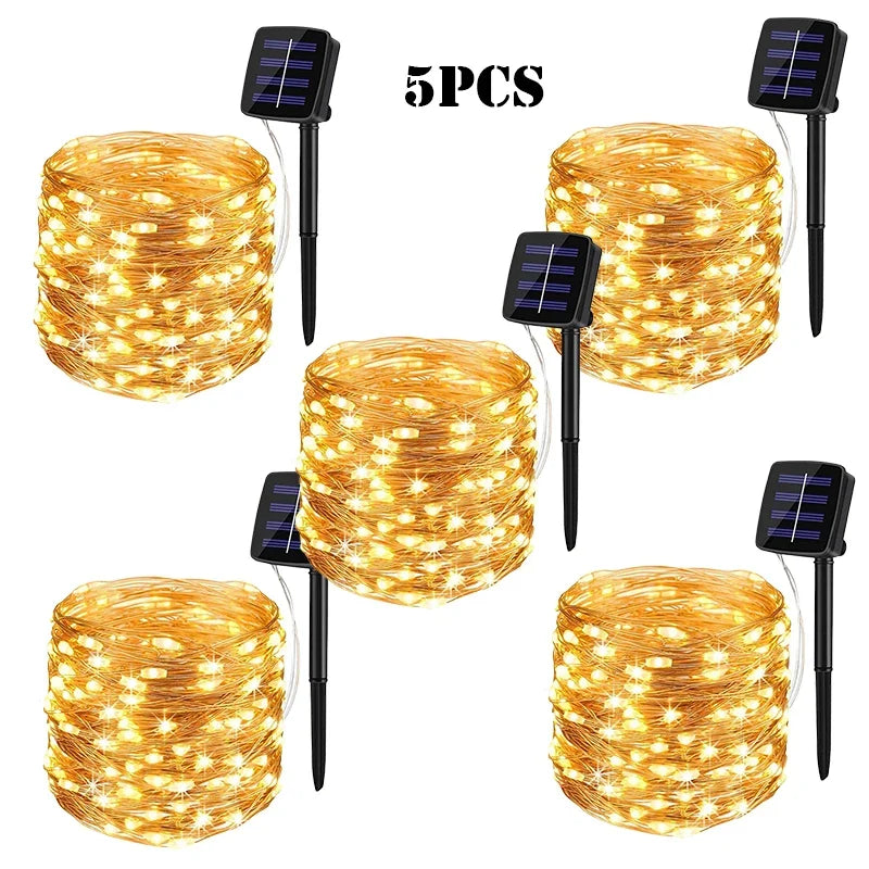 Solar LED Light Outdoor Festoon Lamp Garden Fairy Light String Led