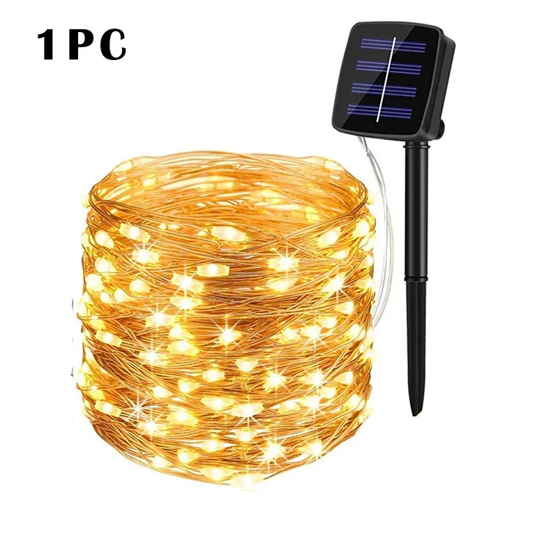 Solar LED Light Outdoor Festoon Lamp Garden Fairy Light String Led