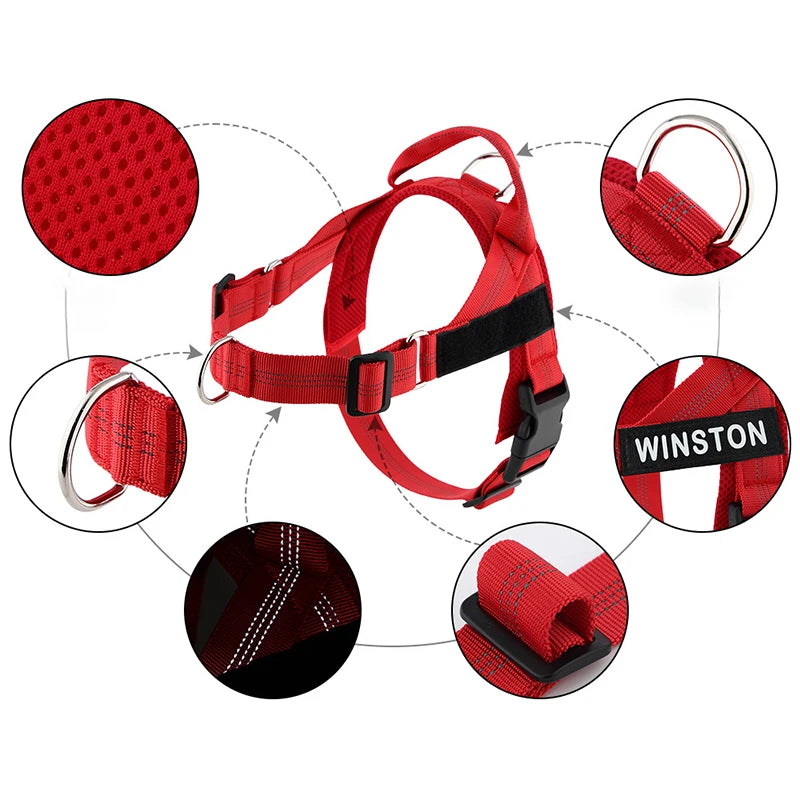 Personalized Reflective No Pull Harness for Small Medium Dogs