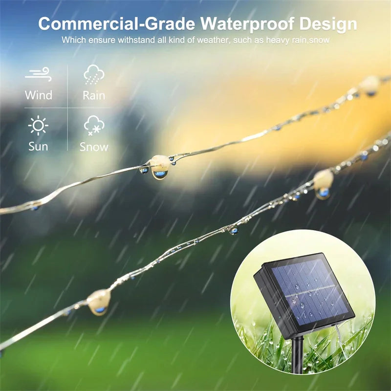 Solar LED Light Outdoor Festoon Lamp Garden Fairy Light String Led