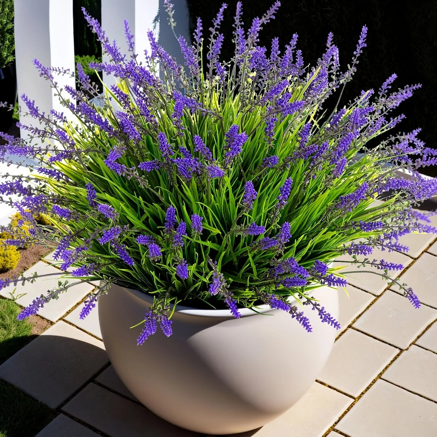 10pcs 14.5" Artificial Lavender & Monkey Grass Flowers Realistic Stems