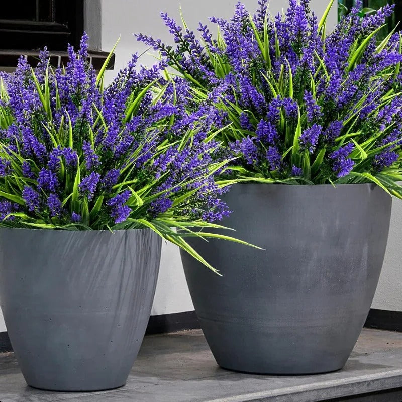 10pcs 14.5" Artificial Lavender & Monkey Grass Flowers Realistic Stems