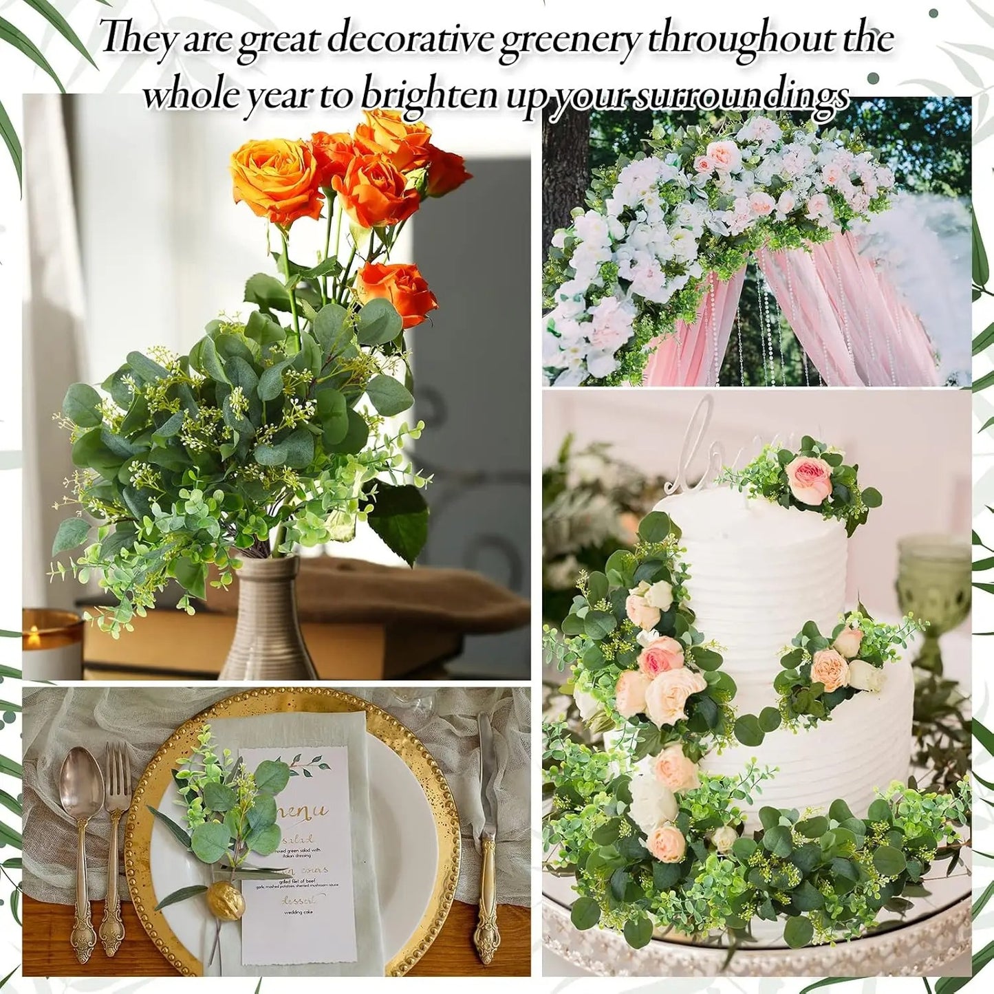 Bouquet Filler – 10 Artificial Eucalyptus Stems